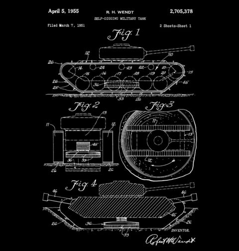 Obrázek produktu Pánské tričko Válečný tank Patent R. H. Wendta