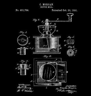 Obrázek 2 produktu Pánské tričko Mlýnek na kávu Patent C. Morgana