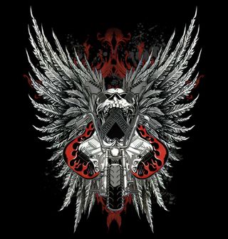Obrázek 2 produktu Pánské tričko Guitar Skull Wings Kytarová Lebka s Křídly