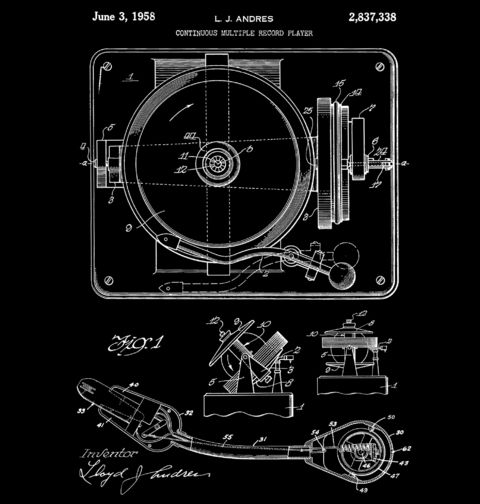 Obrázek produktu Pánské tričko Patent Gramofonu L.J. Andres 