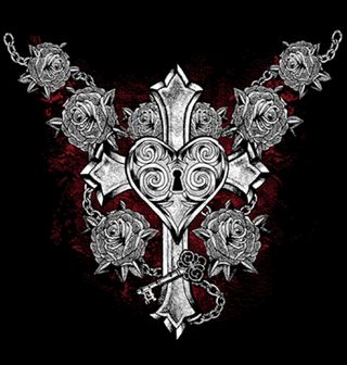 Obrázek 2 produktu Pánské tričko Zámek do duše Kříž zarostlý růžemi