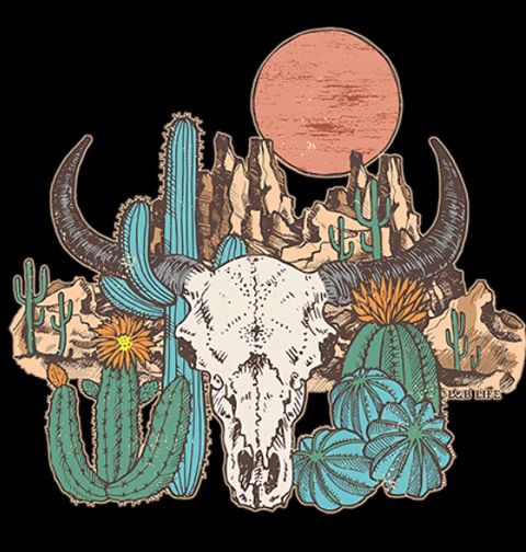 Obrázek produktu Dámské tričko Poušť s hlavou býka