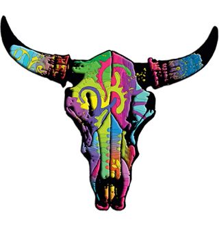 Obrázek 2 produktu Pánské tričko Neonová lebka býka Western