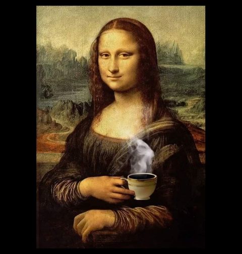 Obrázek produktu Dámské tričko Mona Lisa a káva