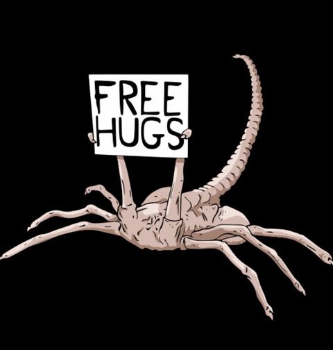 Obrázek produktu Dámské tričko Mazlivý Vetřelec Facehugger Free Hugs