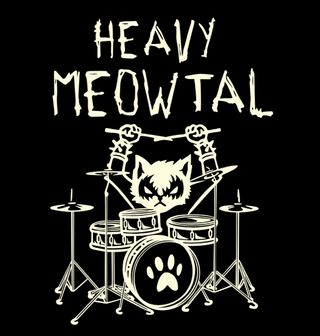 Obrázek 2 produktu Pánské tričko Heavy Meowtal Kočky Bicí Metal