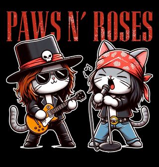 Obrázek 2 produktu Pánské tričko Paws & Roses Kočičí rocková kapela