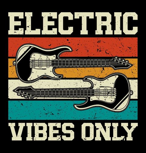 Obrázek produktu Pánské tričko Electric Vibes Only Elektrické kytary