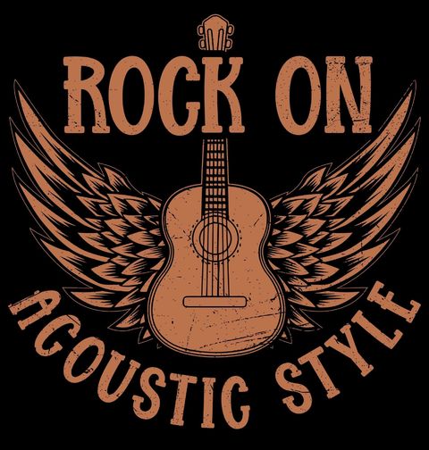 Obrázek produktu Pánské tričko Akustická kytara s křídly Rock On Acoustic Style