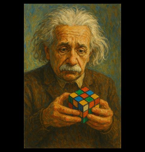 Obrázek produktu Pánské tričko Albert Einstein a Rubikova kostka