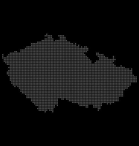 Obrázek produktu Pánské tričko Mapa z bodů ČR Dotted Map