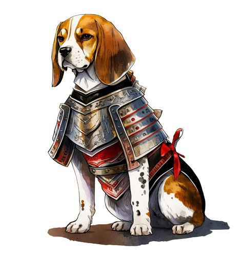 Obrázek produktu Dámské tričko Pes Beagle v Samurajské Zbroji
