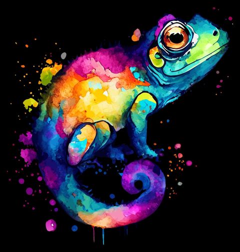 Obrázek produktu Dámské tričko Duhový Chameleon