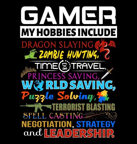 Obrázek produktu Pánské tričko Jsem Gamer! Mezi mé koníčky patří...
