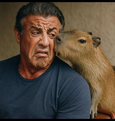 Obrázek produktu Pánské tričko Sylvester Stallone a Kapybara