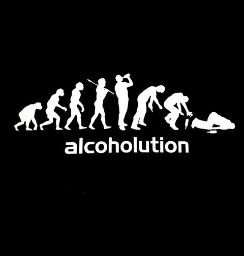 Obrázek produktu Dámské tričko Evoluce Alkoholika Alcoholution