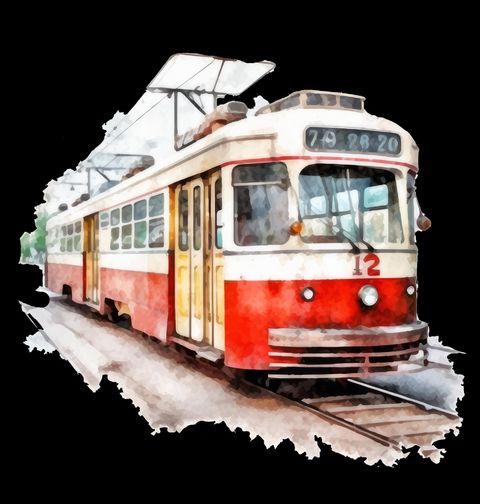 Obrázek produktu Pánské tričko Vintage tramvaj