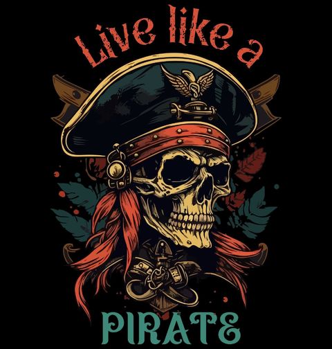 Obrázek produktu Pánské tričko Žij jako pirát Live like a pirate