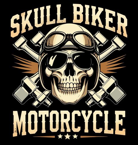 Obrázek produktu Dámské tričko Motorkářská lebka Skull Biker Motorcycle