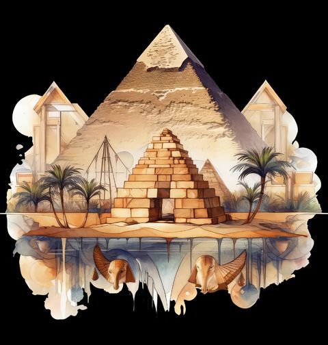 Obrázek produktu Dámské tričko Pyramida Zrcadlení Egypta