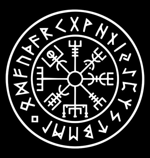 Obrázek produktu Pánské tričko Vegvísir - Vikingský kompas