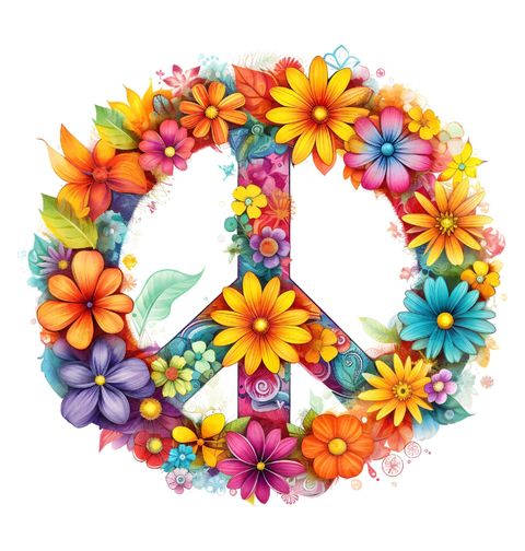 Obrázek produktu Dámské tričko Květinový Mír Peace Flowers