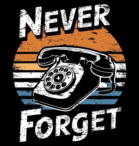 Obrázek produktu Dámské tričko Never Forget Retro Vintage Telephone