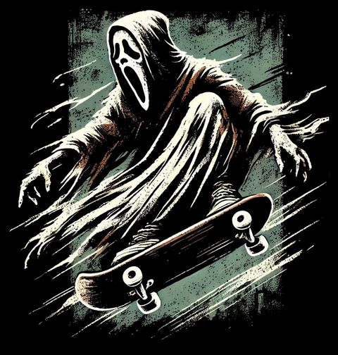 Obrázek produktu Dámské tričko Ghostface na Skateboardu