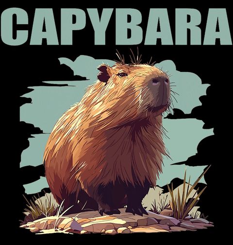 Obrázek produktu Dámské tričko Kapybara na výletě