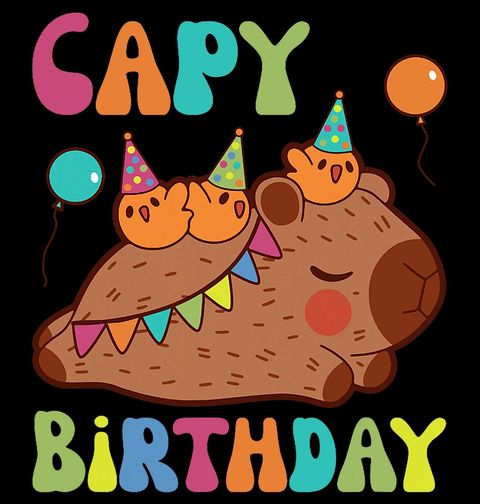 Obrázek produktu Dámské tričko Narozeninová Kapybara Capy Birthday