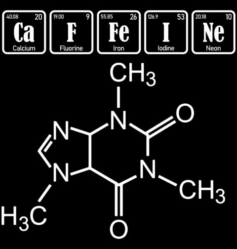 Obrázek produktu Pánské tričko Chemické prvky Caffeine Molekula Kofeinu 