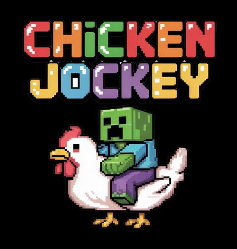Obrázek produktu Pánské tričko Zombie žokej na slepici Chicken Jockey