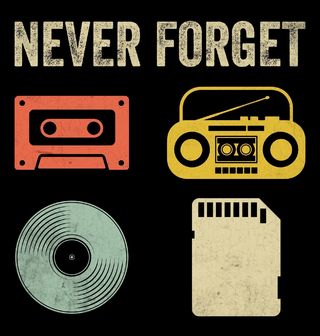 Obrázek 2 produktu Pánské tričko Kazeta, Rádio, Vinyl, SD karta Never Forget