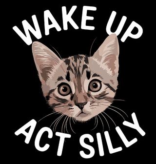 Obrázek 2 produktu Pánské tričko Hravá Kočka Wake Up Act Silly