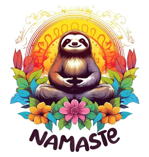 Obrázek produktu Pánské tričko Meditující Lenochod Namaste