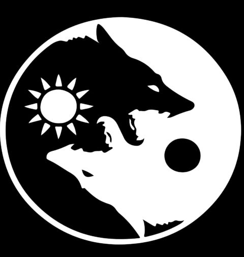 Obrázek produktu Pánské tričko Jin a Jang Vlci Dne a Noci Yin Yang Wolf