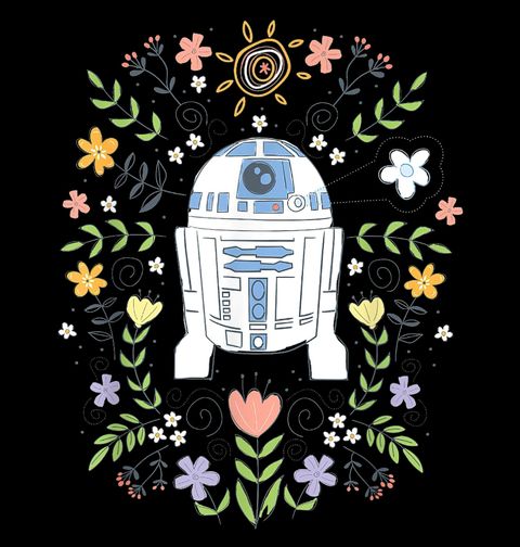 Obrázek produktu Dámské tričko R2D2 mezi květinami Star Wars