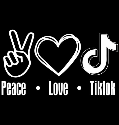 Obrázek produktu Dámské tričko Mír, láska a TikTok Peace Love Tiktok