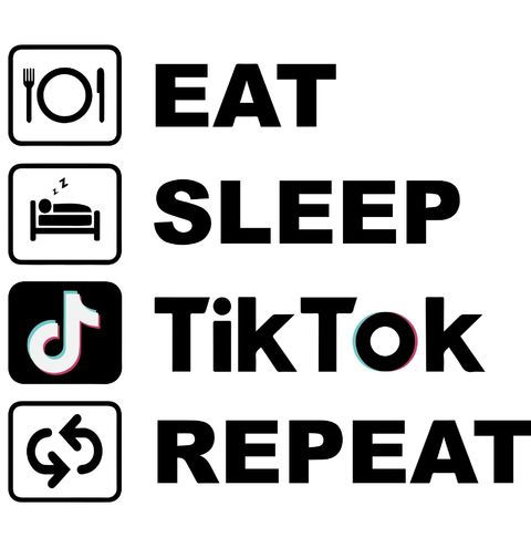 Obrázek produktu Dámské tričko Jez Spi Scrolluj Opakuj Eat Sleep TikTok Repeat