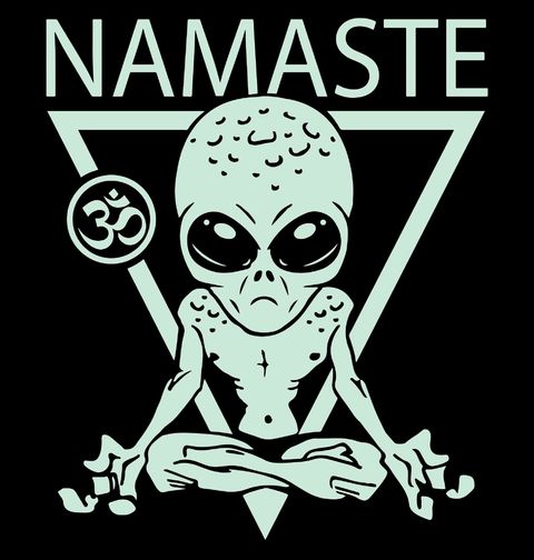 Obrázek produktu Dámské tričko Meditující Mimozemšťan Namaste
