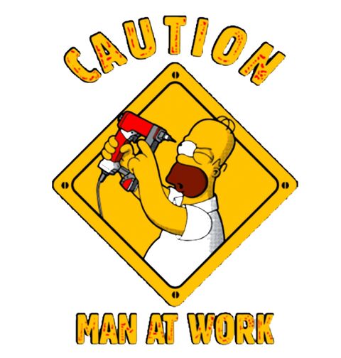 Obrázek produktu Pánské tričko The Simpsons Man at work Simpsonovi Pozor, Pán Pracuje