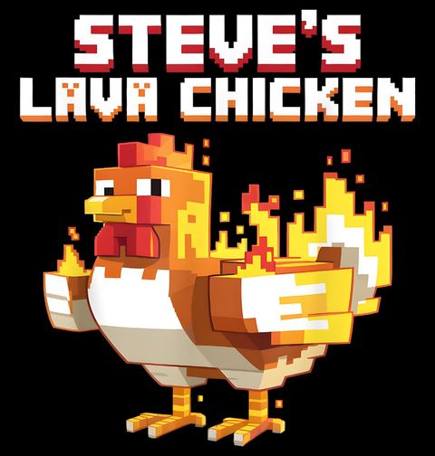 Obrázek produktu Pánské tričko Steveovo Lávové Kuře Minecraft