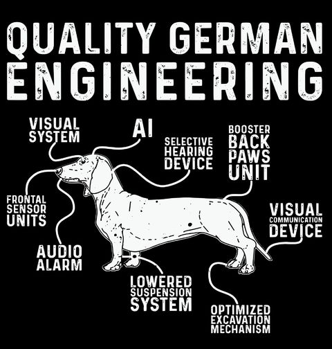 Obrázek produktu Dámské tričko Jezevčík Quality German Engineering