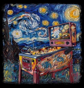 Obrázek 2 produktu Dámské tričko Pinball Automat ve Hvězdné noci
