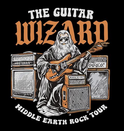 Obrázek produktu Dámské tričko Rockový Čaroděj Gandalf The Guitar Wizard