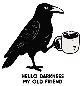 Obrázek 2 produktu Dámské tričko Havran s Kávou Hello Darkness My Old Friend