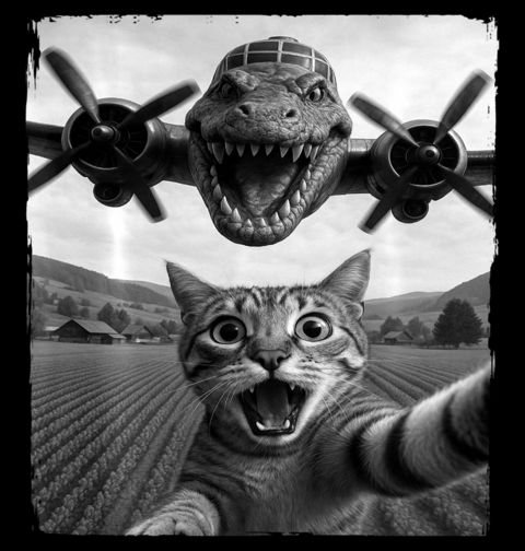 Obrázek produktu Dětské tričko Selfie Kočky a Útok Bombardina