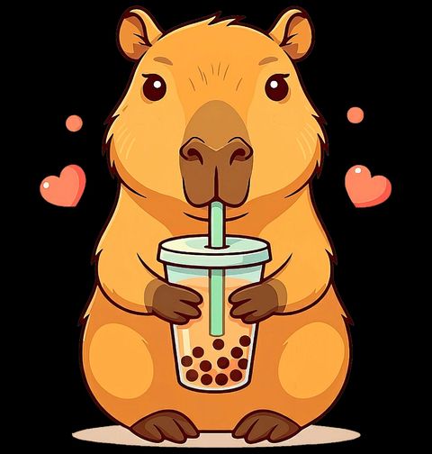 Obrázek produktu Dětské tričko Kapybara s Bubble Tea