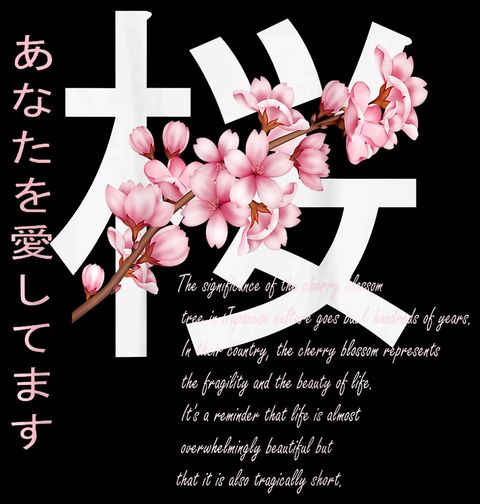 Obrázek produktu Pánské tričko Japonský třešňový květ Sakura