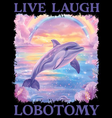 Obrázek produktu Dámské tričko Delfín Live Laugh Lobotomy